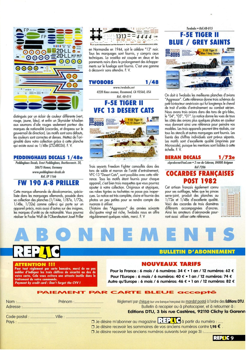 Replic 189 - Nord 262, P-51, Corsair, Shackleton